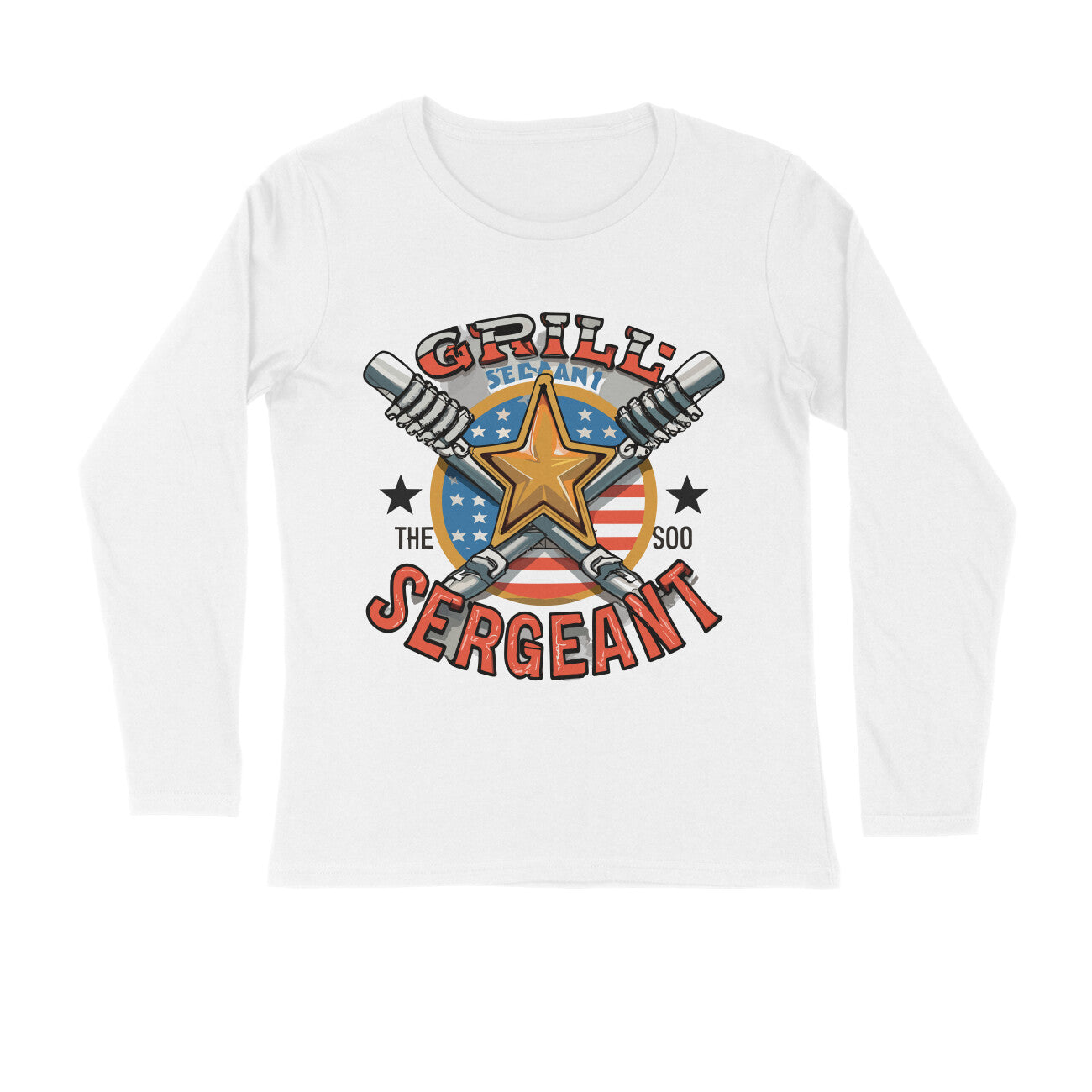 Men's Grill Sergeant Quote Printed Full Sleeve T Shirt