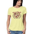 Women's Pizza My Heart Graphics Printed T-Shirt