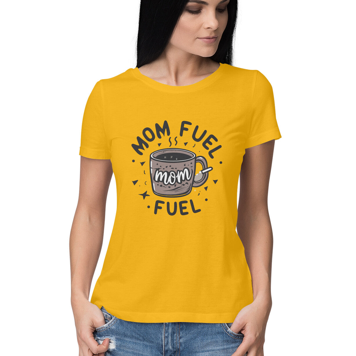 Women's Mom Fuel Graphics Printed T-Shirt