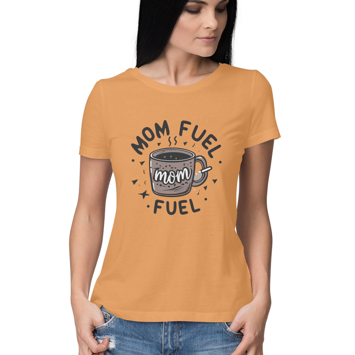 Women's Mom Fuel Graphics Printed T-Shirt