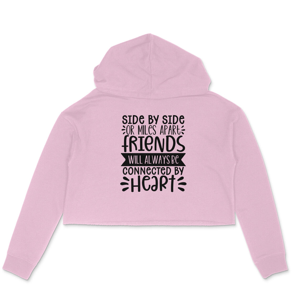 Women's Friendship Quote Printed Crop Hoodies