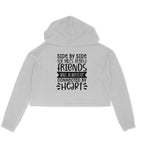Women's Friendship Quote Printed Crop Hoodies