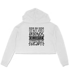 Women's Friendship Quote Printed Crop Hoodies
