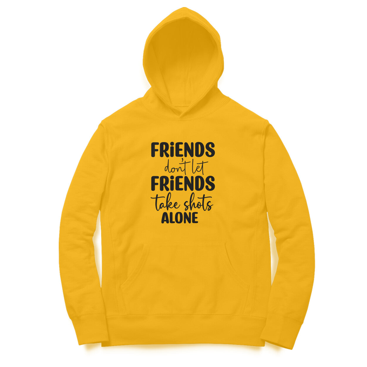 Men's Friends Don't let Friends Take Shots Alone Quote Printed Hoodies Secondary image
