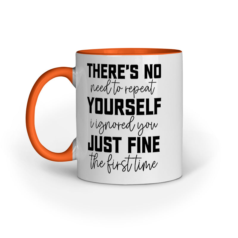 No Need to Repeat Quote Printed Mugs from Creativeya