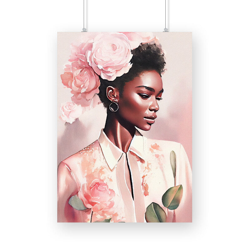 Woman Peonies Graphics Printed Posters from Creativeya