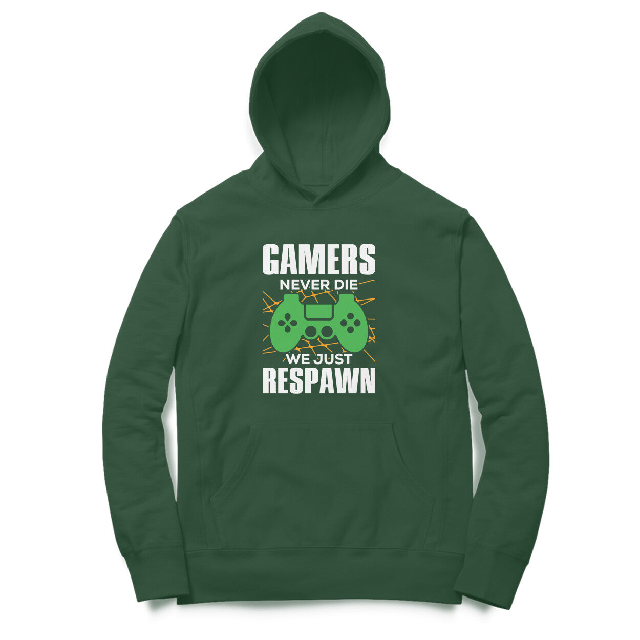Men's Gamers Never Die We Just Respawn Graphics Printed Hoodies