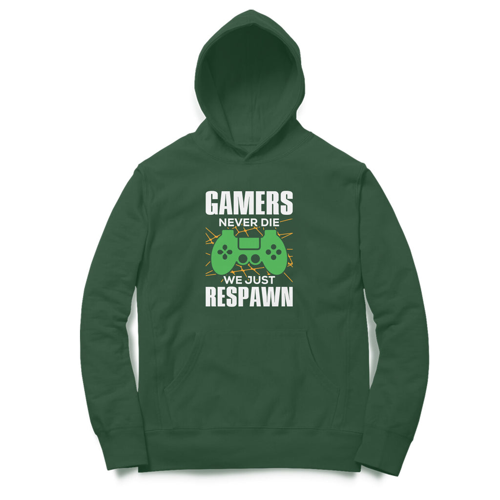 Women's Gamers Never Die We Just Respawn Graphics Printed Hoodies