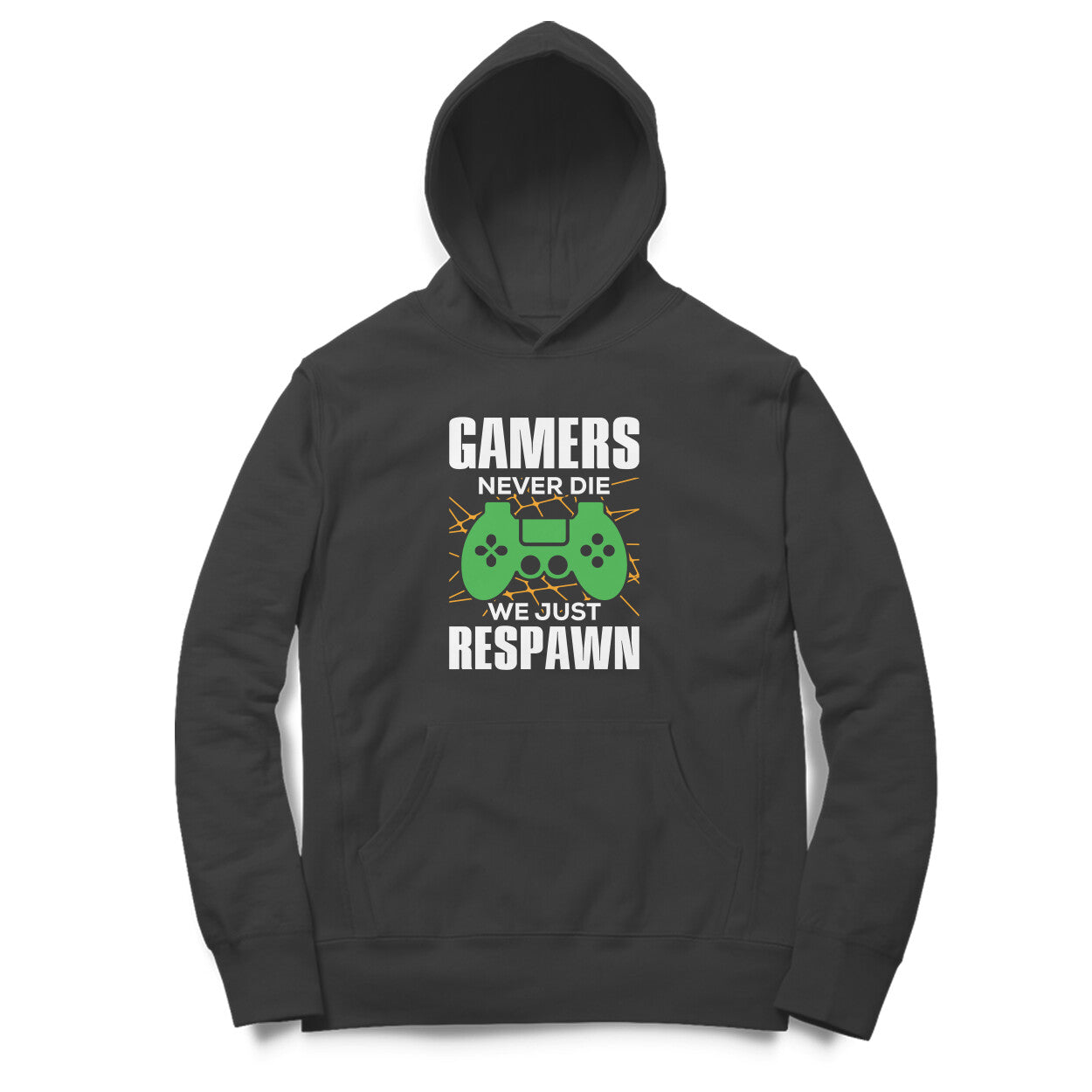 Women's Gamers Never Die We Just Respawn Graphics Printed Hoodies