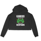 Women's Gamers Never Die We Just Respawn Graphics Printed Crop Hoodies