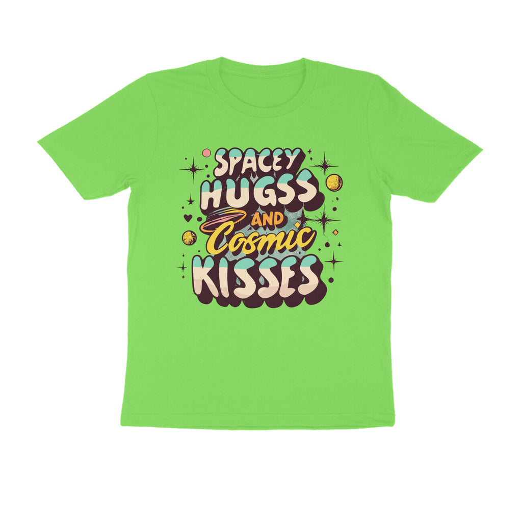 Men's Spacy Hugs and Cosmic Kisses Design Printed T-Shirt