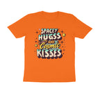 Men's Spacy Hugs and Cosmic Kisses Design Printed T-Shirt