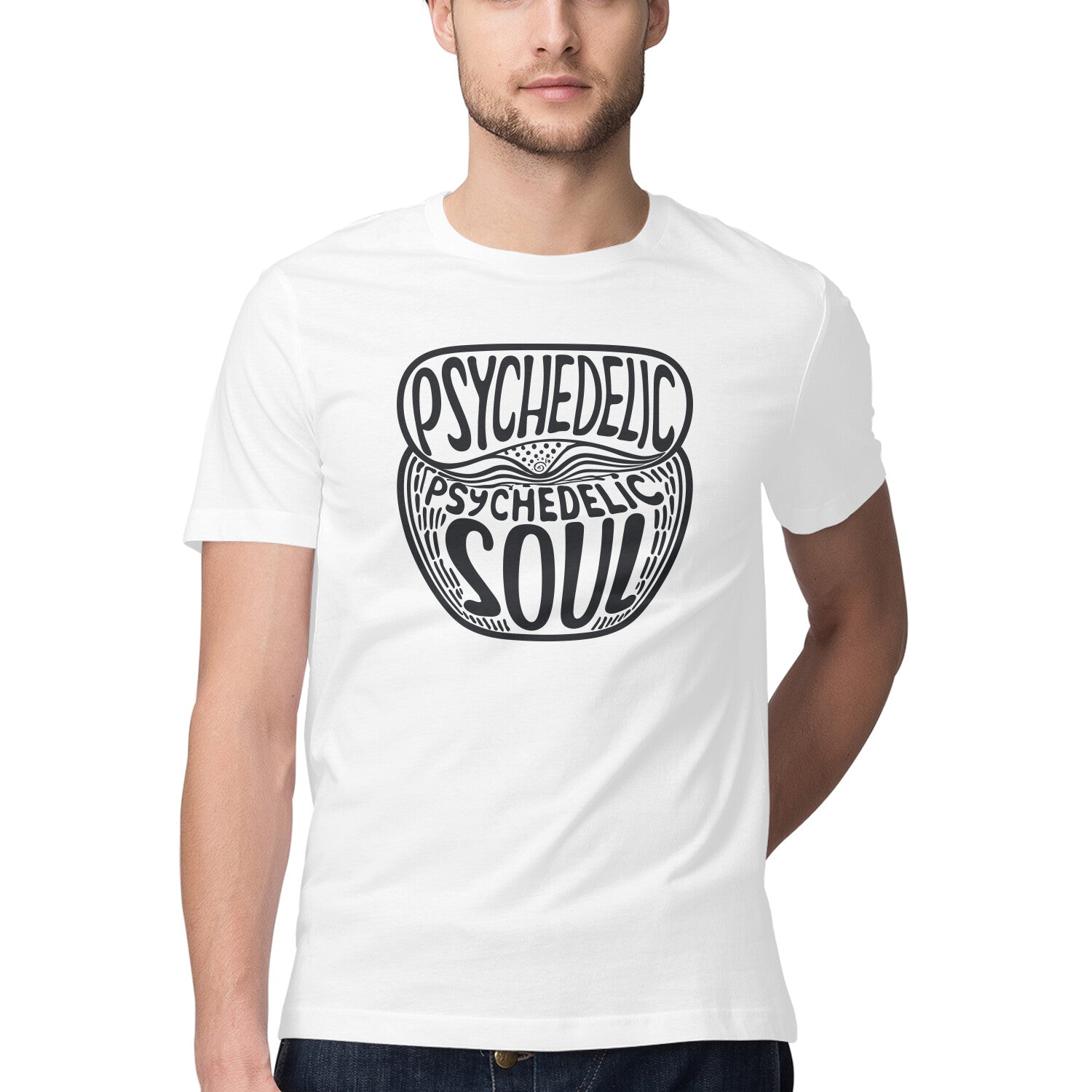 Men's Psychedelic Soul Design Printed T-Shirt