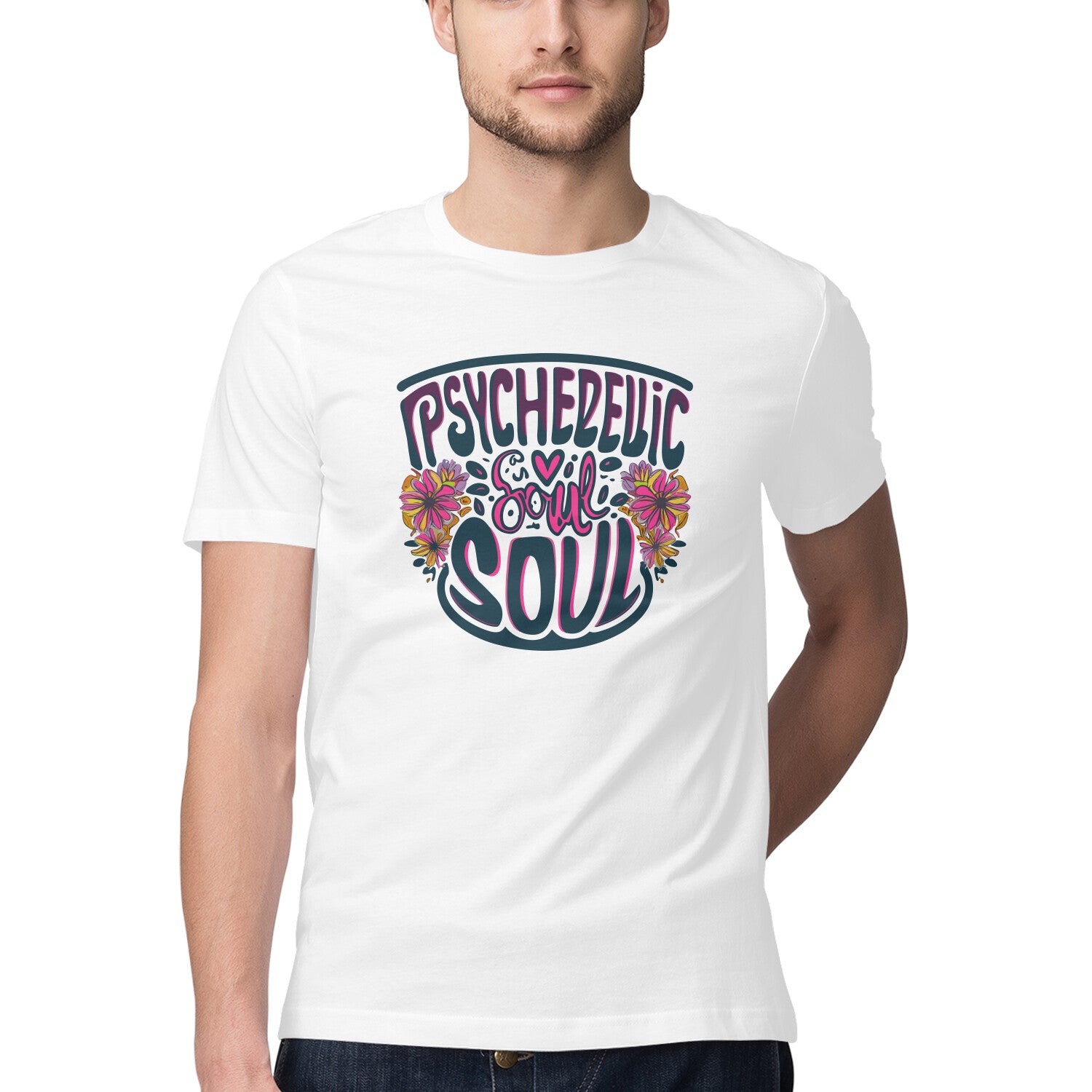 Men's Psychedelic Soul Design Printed T-Shirt