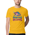 Men's New Orbiting in Love Design Printed T-Shirt