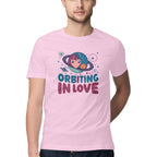Men's New Orbiting in Love Design Printed T-Shirt