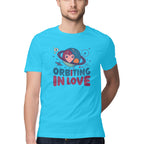 Men's New Orbiting in Love Design Printed T-Shirt