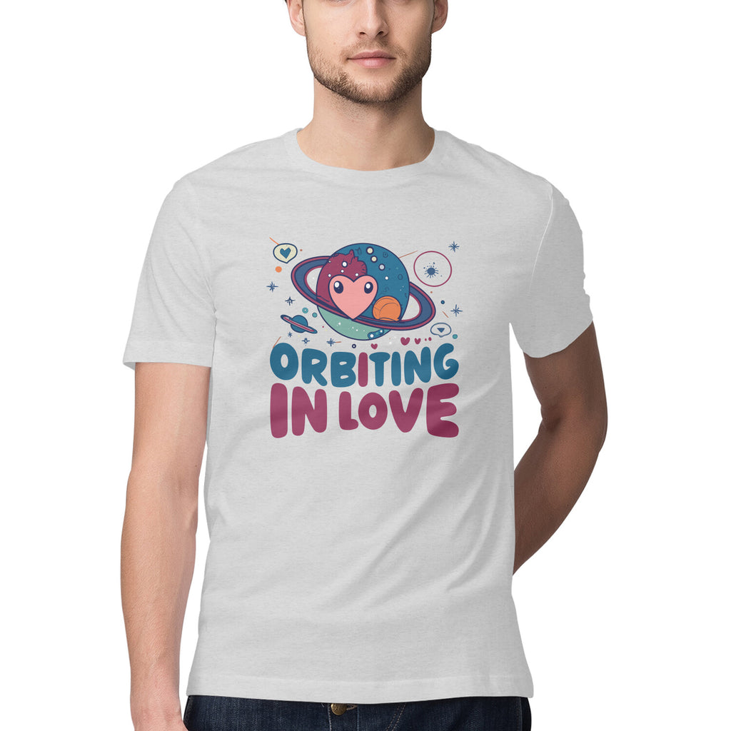 Men's New Orbiting in Love Design Printed T-Shirt
