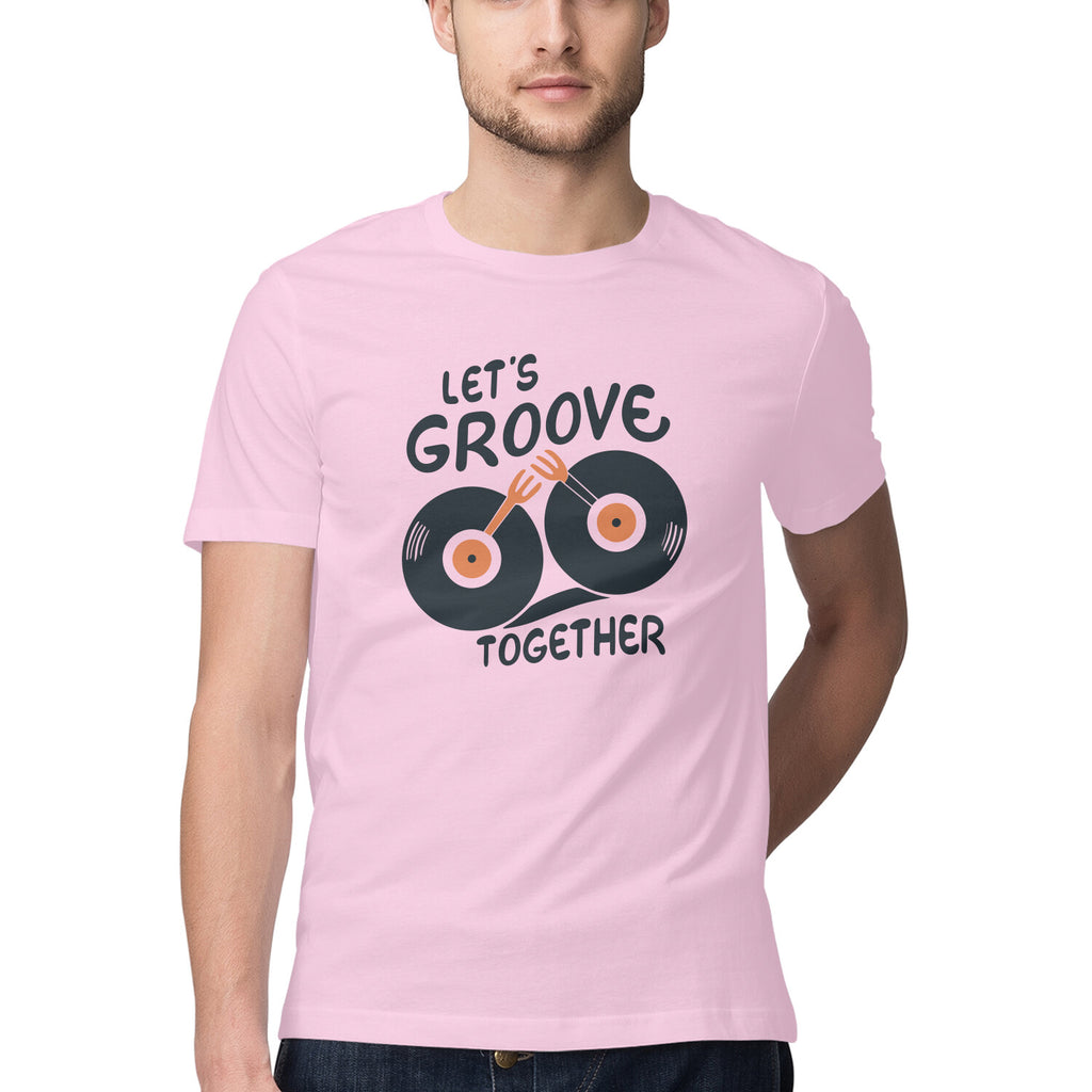 Men's Lets Groove Together Design Printed T-Shirt