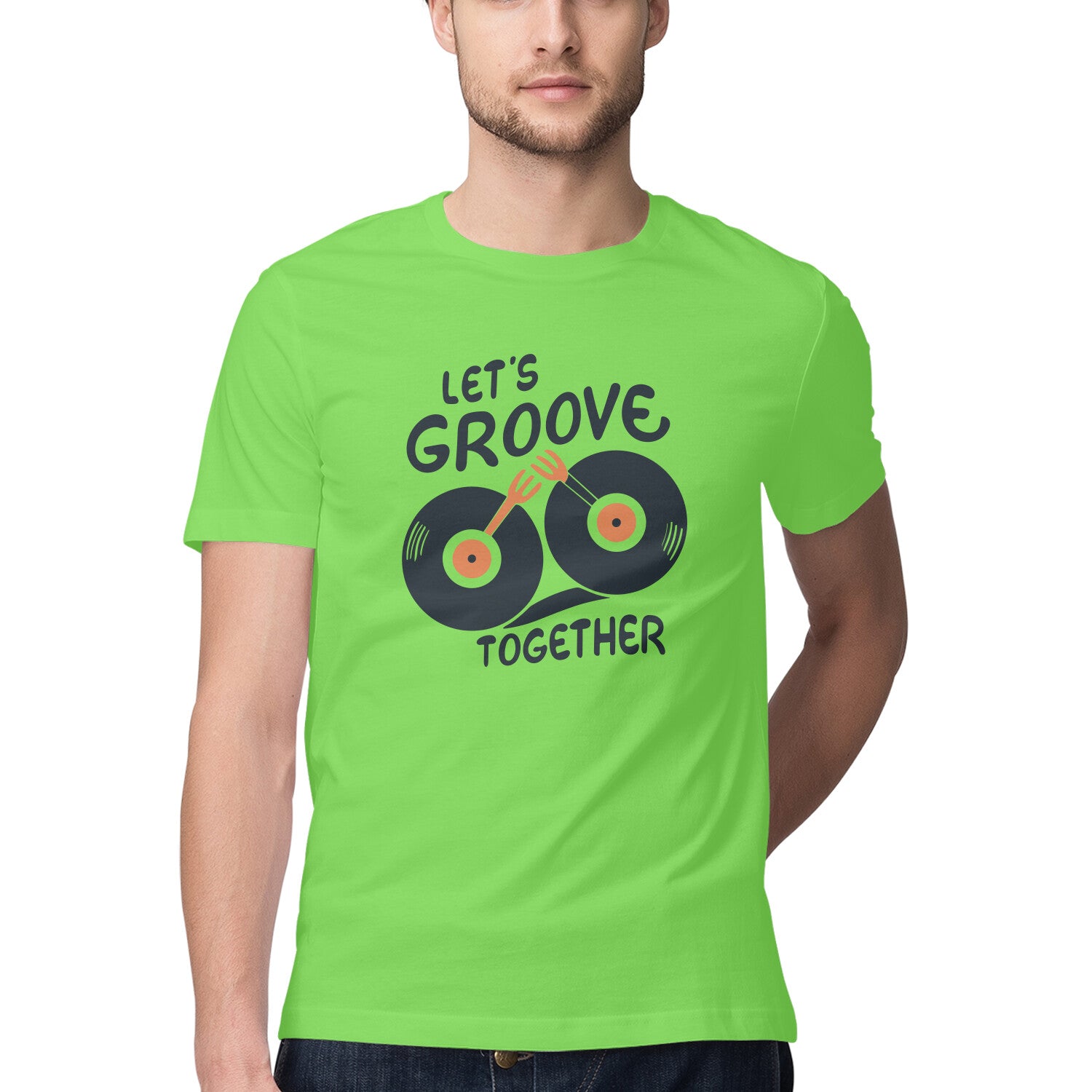 Men's Lets Groove Together Design Printed T-Shirt