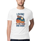 Men's Loving to the Moon and Back Design Printed T-Shirt