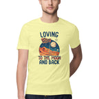 Men's Loving to the Moon and Back Design Printed T-Shirt