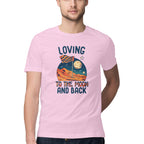 Men's Loving to the Moon and Back Design Printed T-Shirt