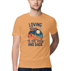 Men's Loving to the Moon and Back Design Printed T-Shirt