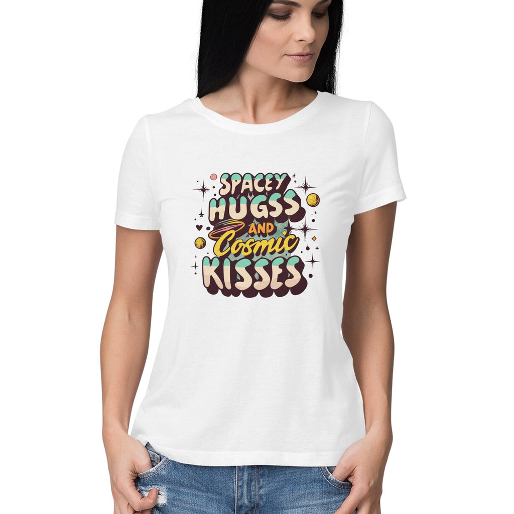 Women's Spacey Huges Graphics Printed T-Shirt