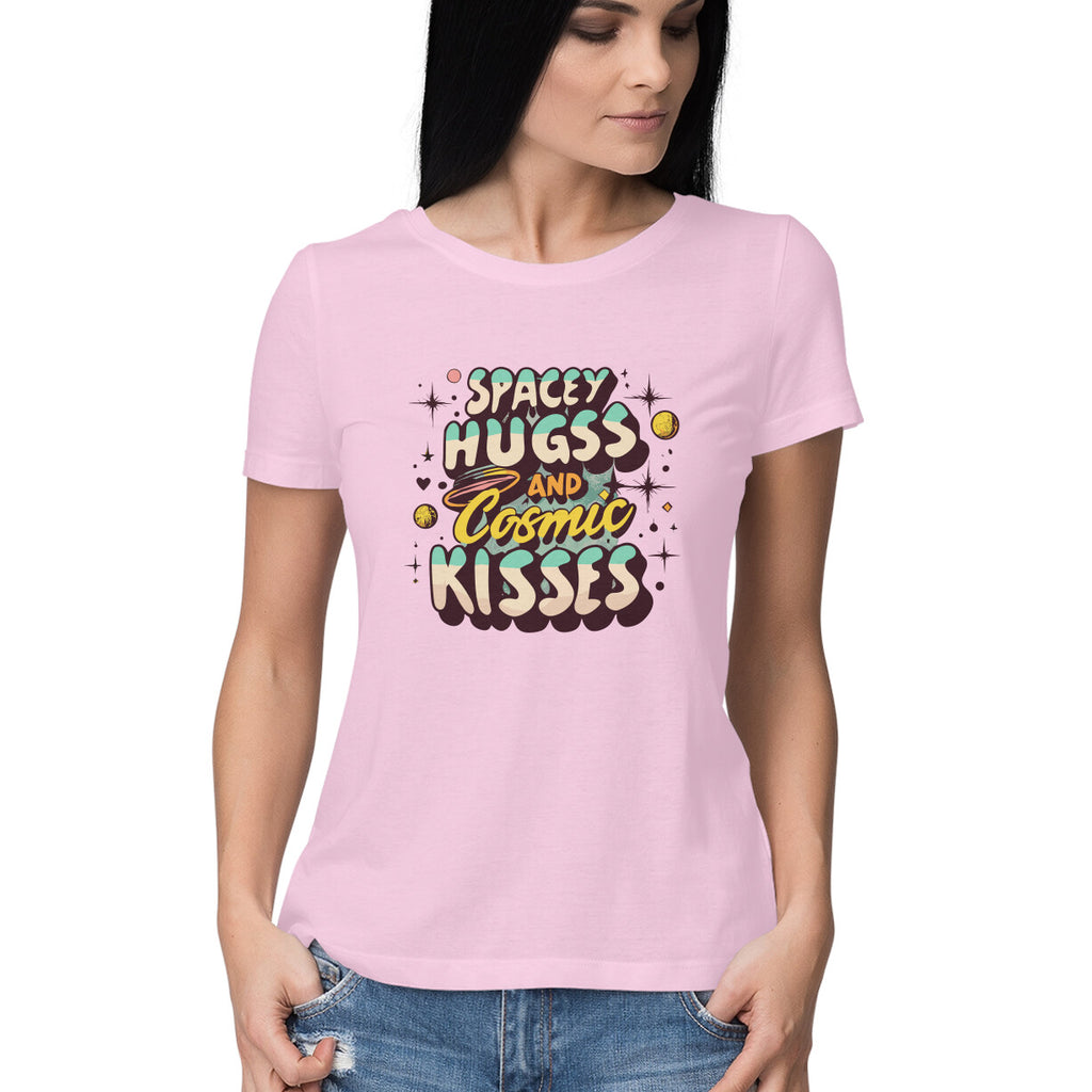 Women's Spacey Huges Graphics Printed T-Shirt