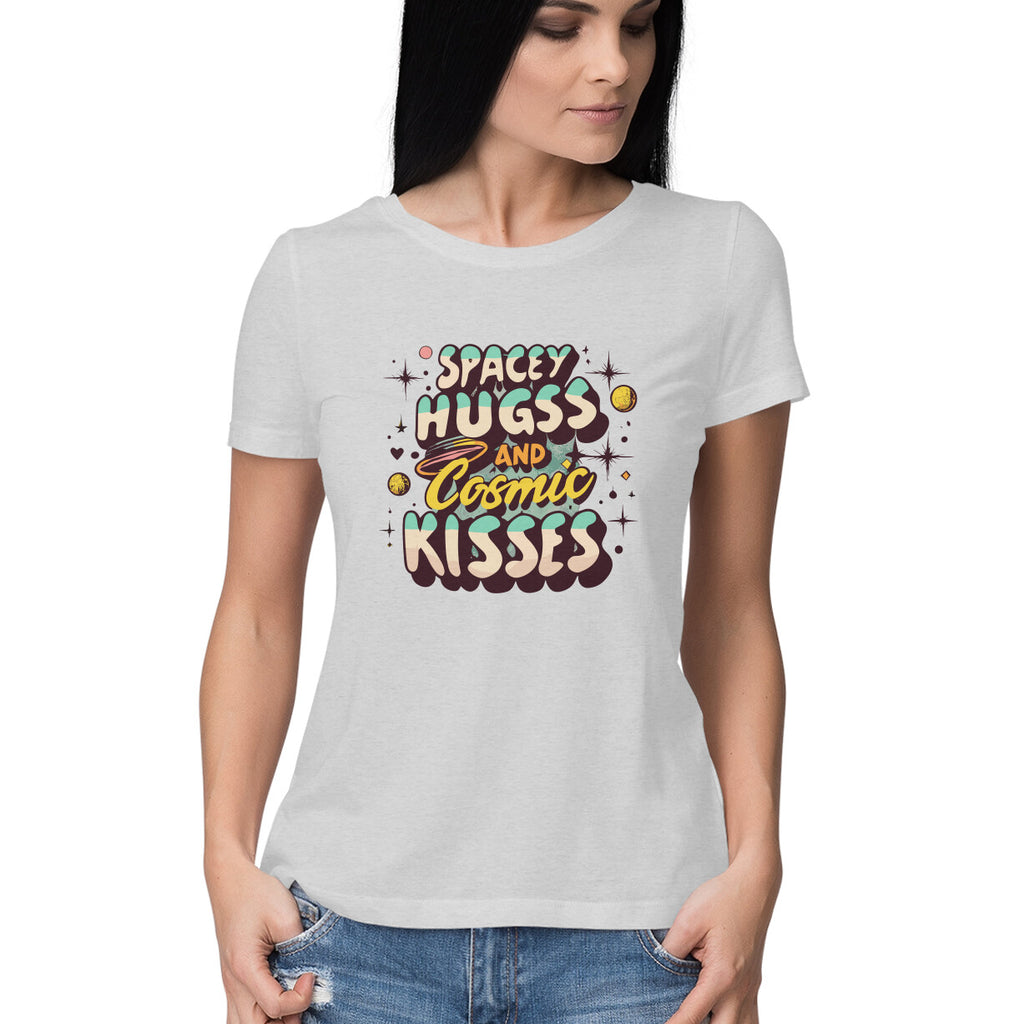 Women's Spacey Huges Graphics Printed T-Shirt