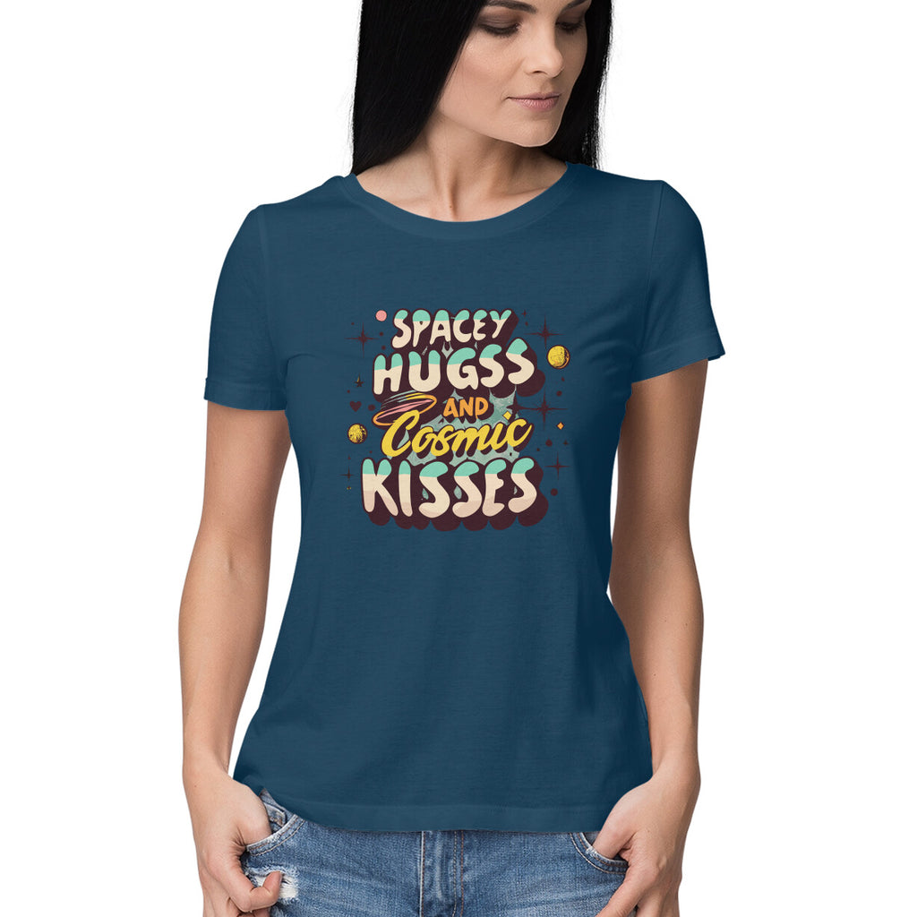 Women's Spacey Huges Graphics Printed T-Shirt