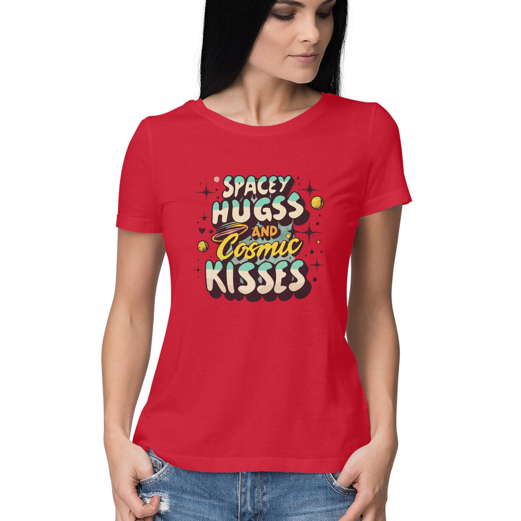 Women's Spacey Huges Graphics Printed T-Shirt