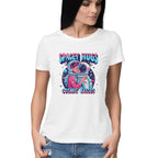Women's Spacey Hugs and Cosmic Kisses Graphics Printed T-Shirt