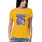 Women's Spacey Hugs and Cosmic Kisses Graphics Printed T-Shirt