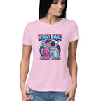 Women's Spacey Hugs and Cosmic Kisses Graphics Printed T-Shirt