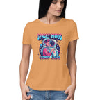Women's Spacey Hugs and Cosmic Kisses Graphics Printed T-Shirt
