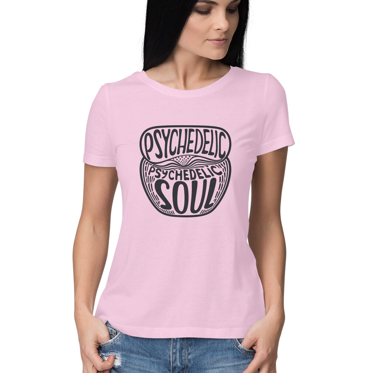 Women's Psychedelic Souls Graphics Printed T-Shirt