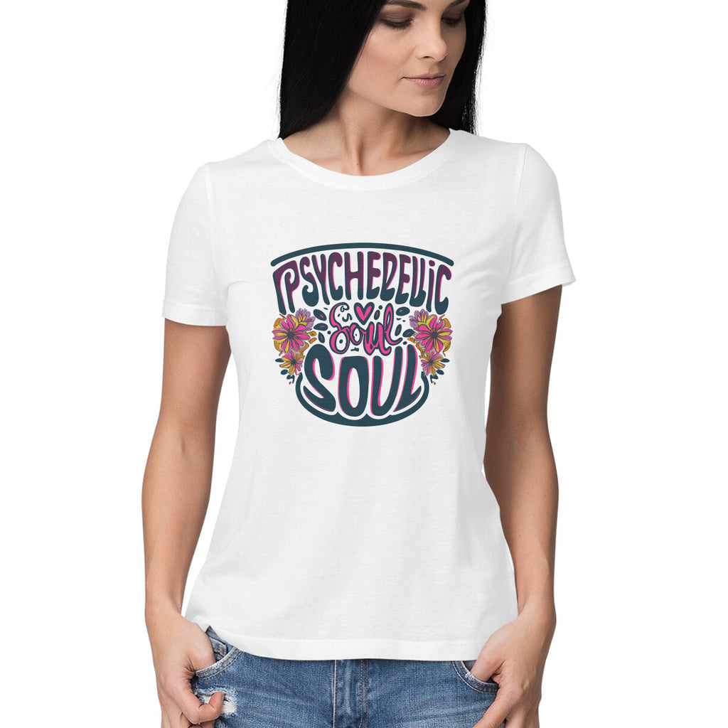 Women's Psychedelic Souls Graphics Printed T-Shirt