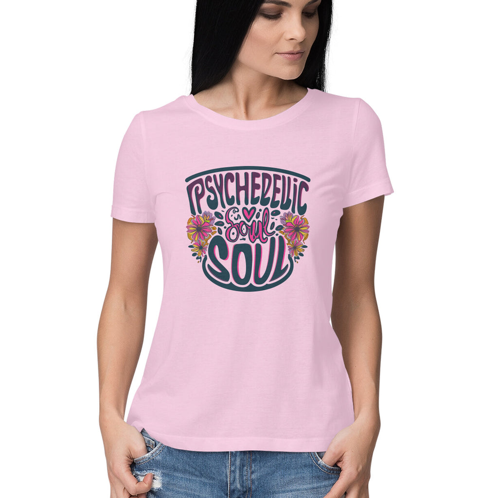 Women's Psychedelic Souls Graphics Printed T-Shirt