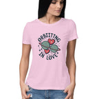 Women's Orbiting in Love New Graphics Printed T-Shirt