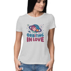 Women's Orbiting in Love Graphics Printed T-Shirt New
