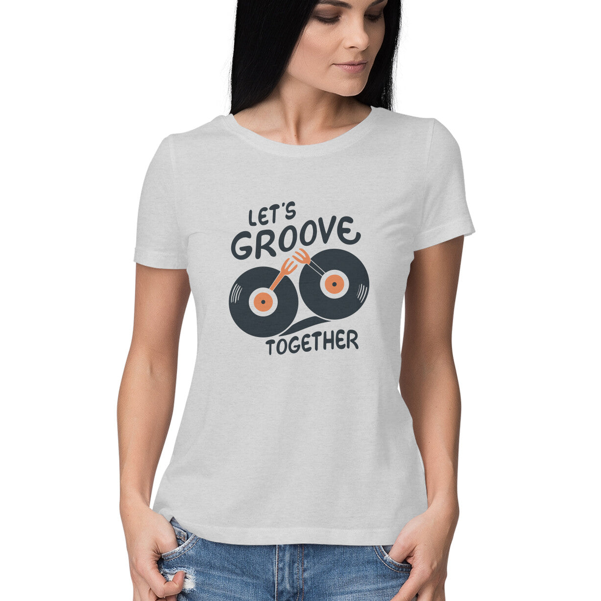 Women's Lets Groove Together Graphics Printed T-Shirt