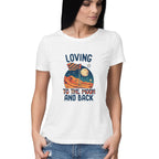 Women's Loving to the Moon Graphics Printed T-Shirt