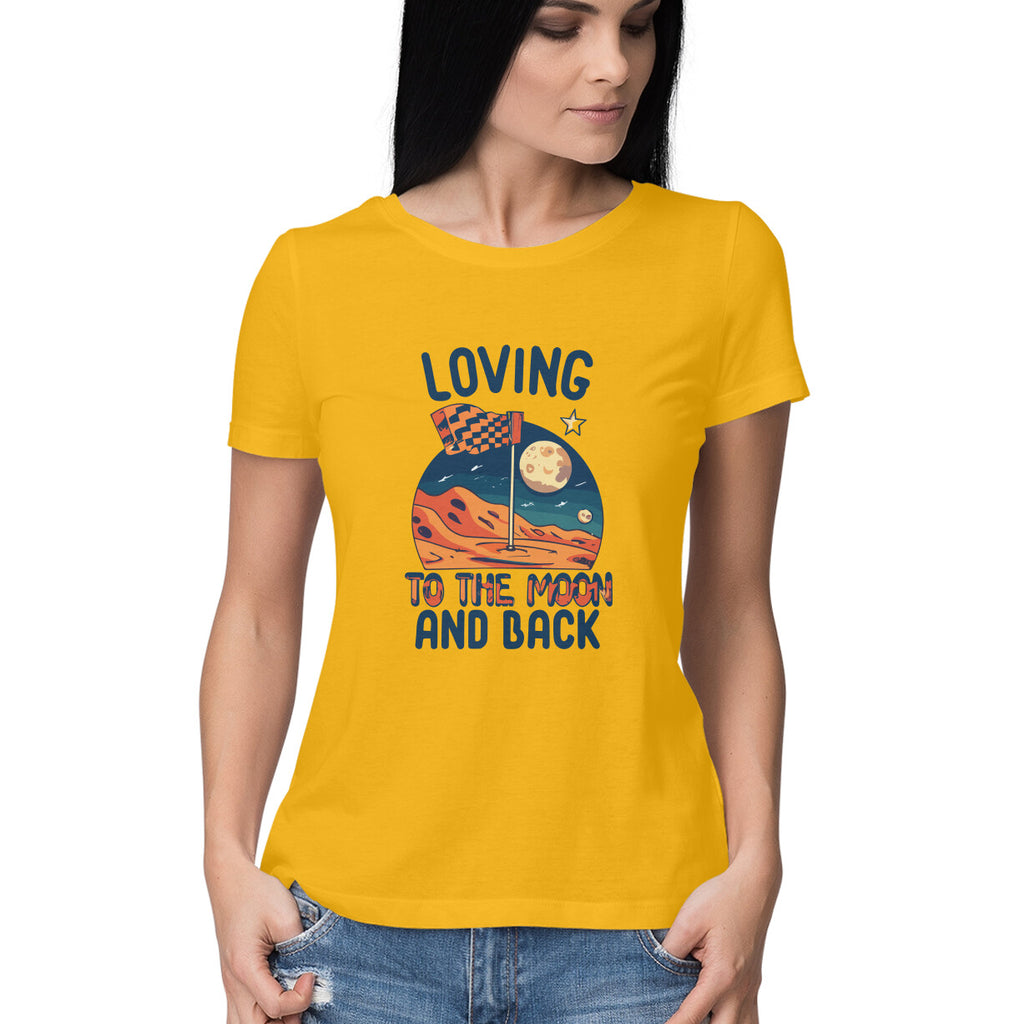 Women's Loving to the Moon Graphics Printed T-Shirt