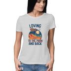 Women's Loving to the Moon Graphics Printed T-Shirt