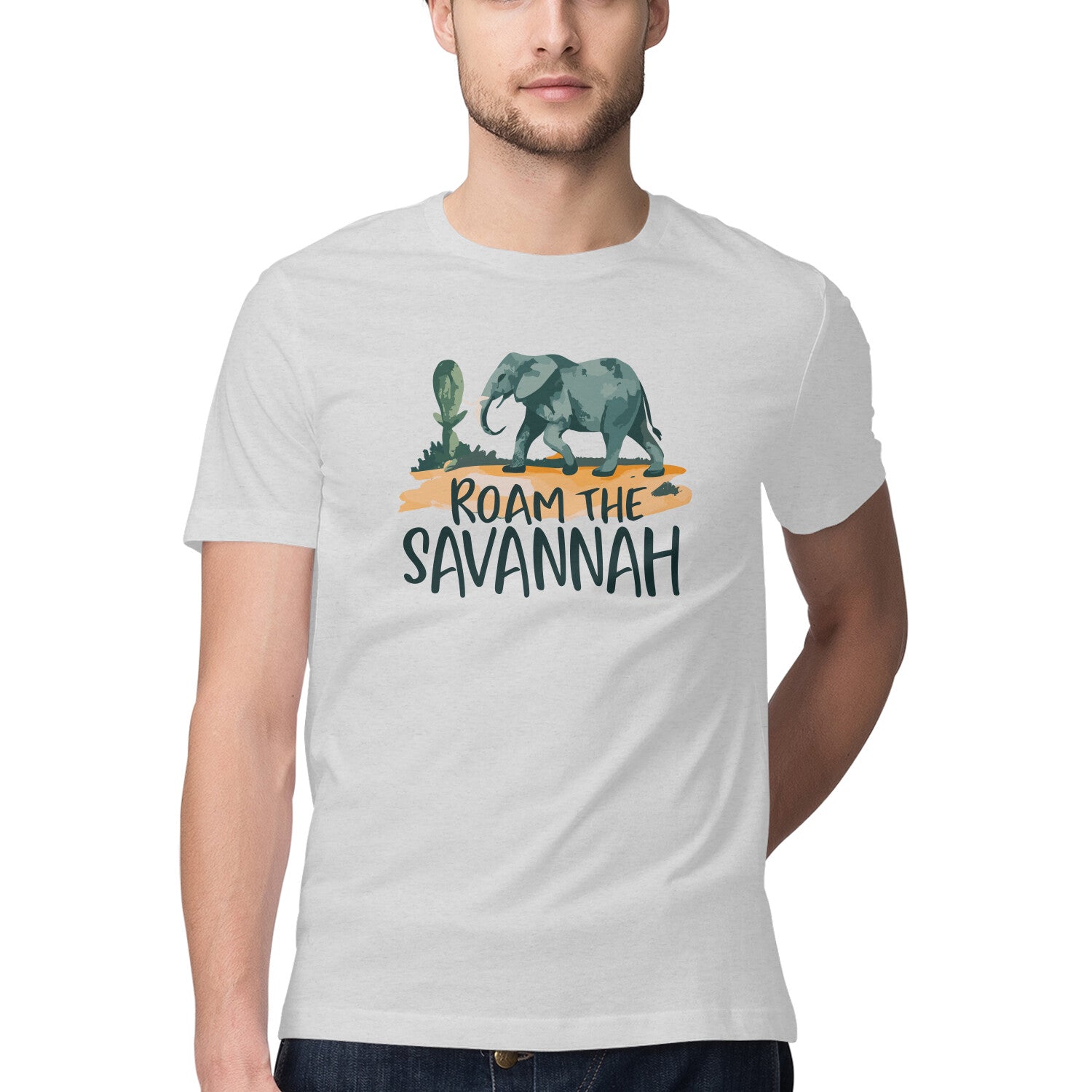 Men's Roam the Savannah Design Printed T-Shirt
