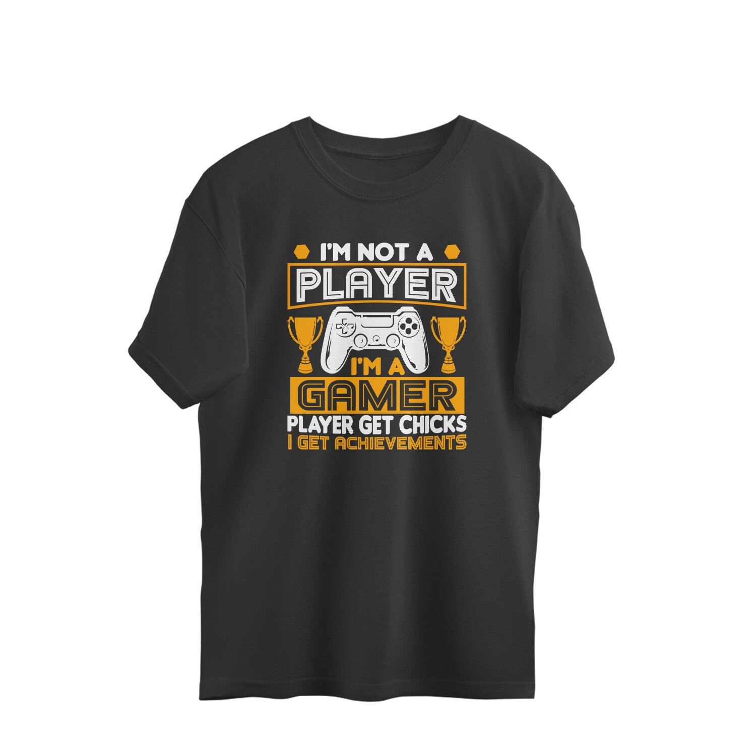 Men's I'm Not A Player I'm A Gamer Graphics Printed Oversized T-Shirt Secondary image