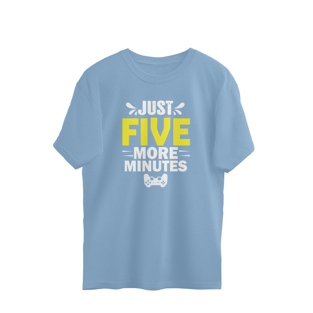 Men's Just Five More Minutes Graphics Printed Oversized T-Shirt
