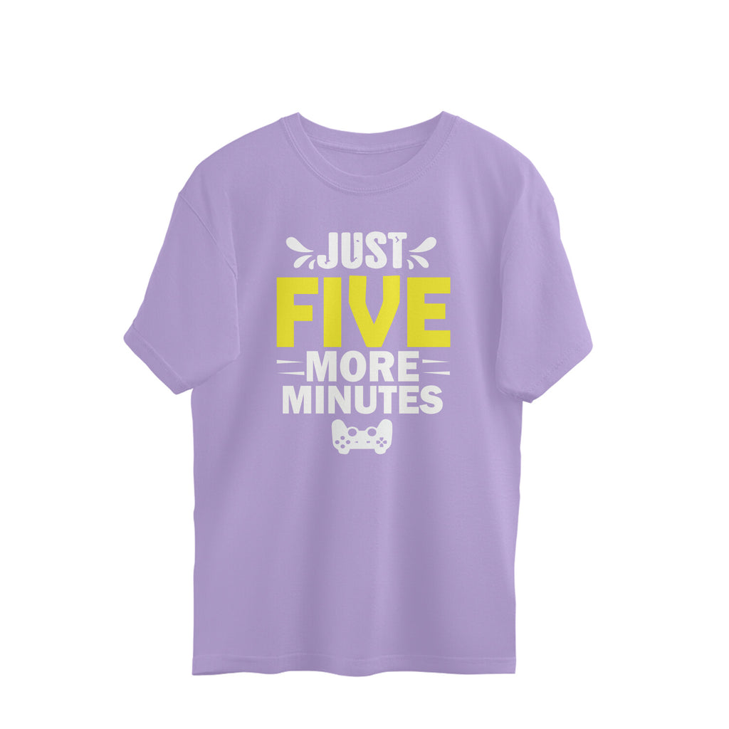 Women's Just Five More Minutes Graphics Printed Oversized T-Shirt